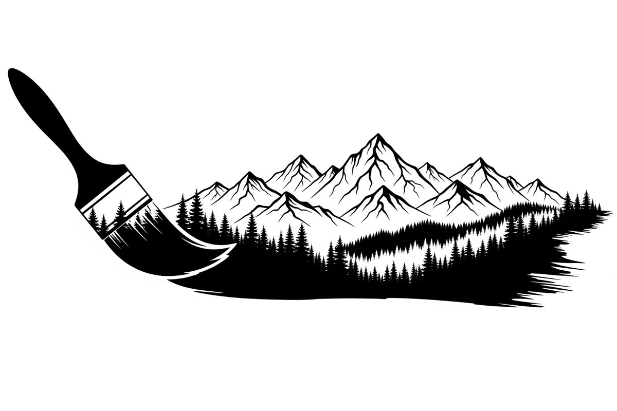 Nature Landscape Paintbrush Design B, an Illustration by Designs_River (Photo 18 of 31)