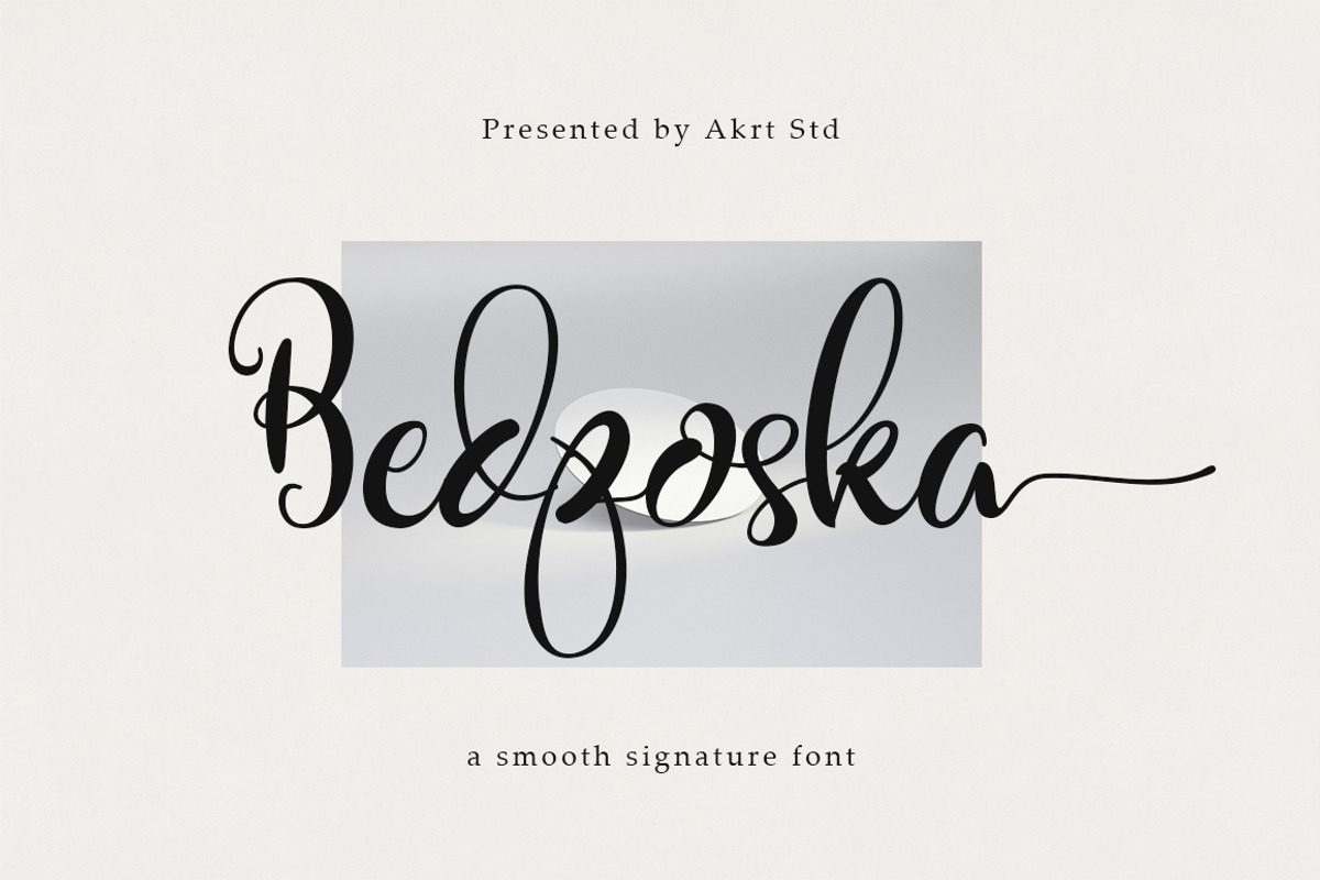 Bedposka is an attractive signature, a Script Font by akrtype (Photo 1 of 7)