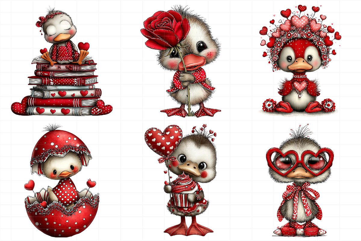 Cute Baby Duck Valentine Clipart, an Illustration by Daily.Designs (Photo 4 of 8)