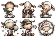 Whimsical Christmas Goat Clipart, an Illustration by Pixels.Craft (Thumbnail 6 of 6)