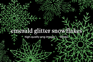 Emerald Green Glitter Snowflake