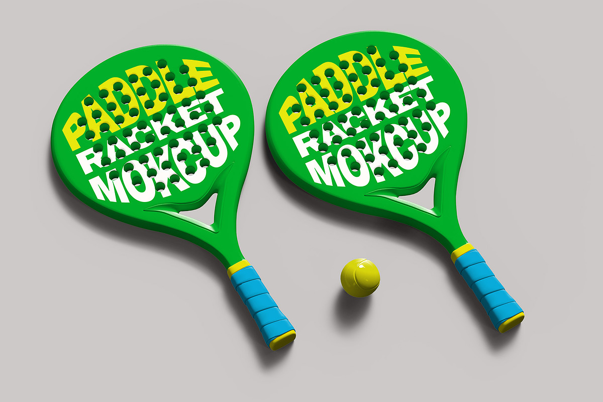 Paddle Racket Mockups - 8 views, a Merchandise Mockup by Illusiongraphic