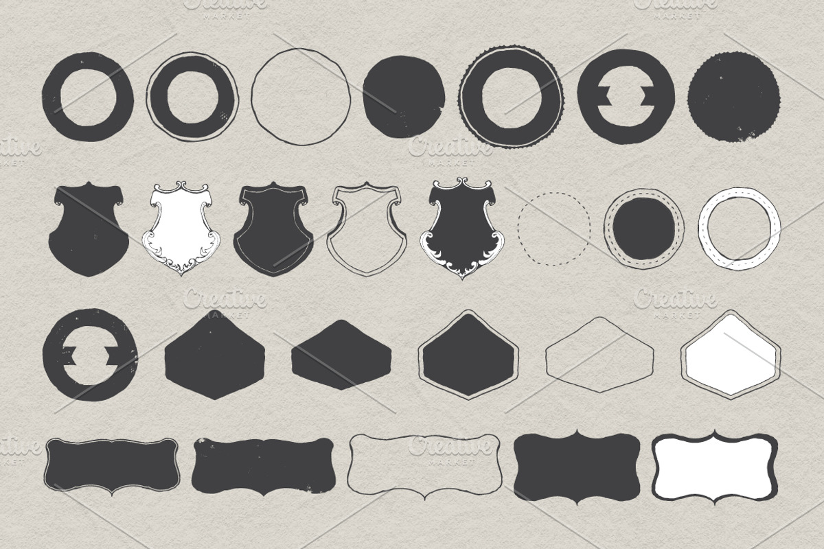 Hand drawn badges & insignia preview 3