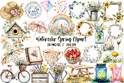 Watercolor Spring Clipart, an Illustration by Libby Wishes (Thumbnail 1 of 5)