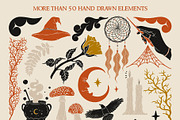 Vintage Halloween Clipart, a Decorative Illustration by ElenKoss (Thumbnail 2 of 8)