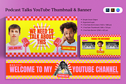 Podcast Talk Retro Youtube Thumbnail, a Social Media Template by Attype (Thumbnail 1 of 5)