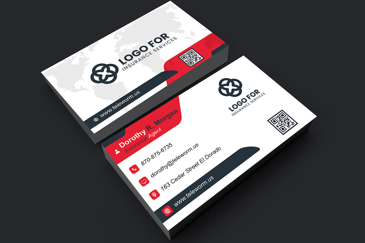 Organized Business Card Template PSD preview 4