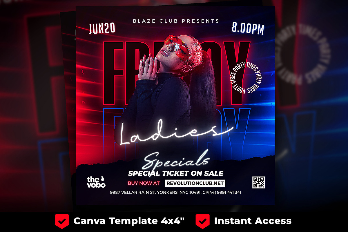 Party Flyer, Canva Club Flyer, a Flyer Template by FLYERHIVE (Photo 1 of 3)