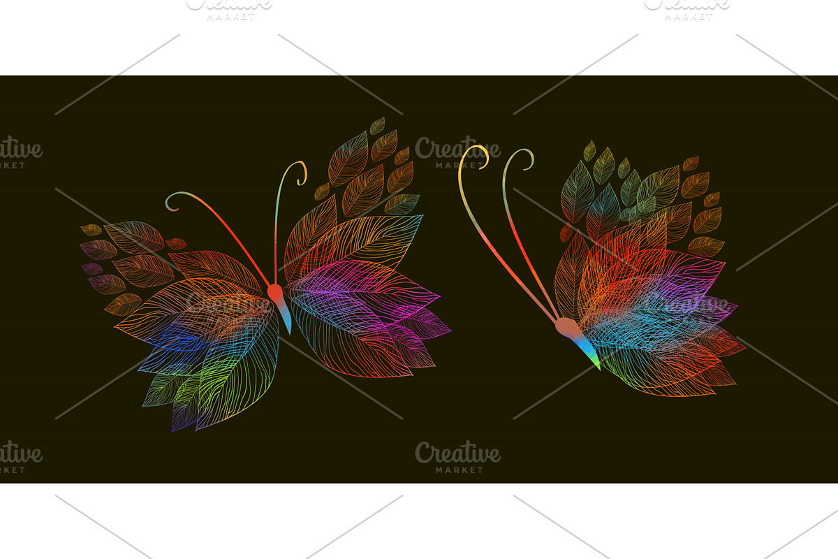 Rainbow Abstract Butterfly. hand, an Illustration by Nenahliadava Design
