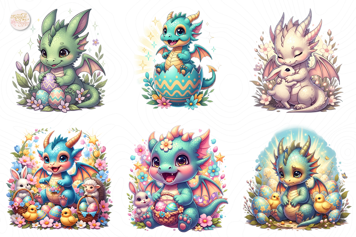 Cute Dragon PNG Clipart Baby., an Animal Illustration by KennedyStudio (Photo 3 of 5)