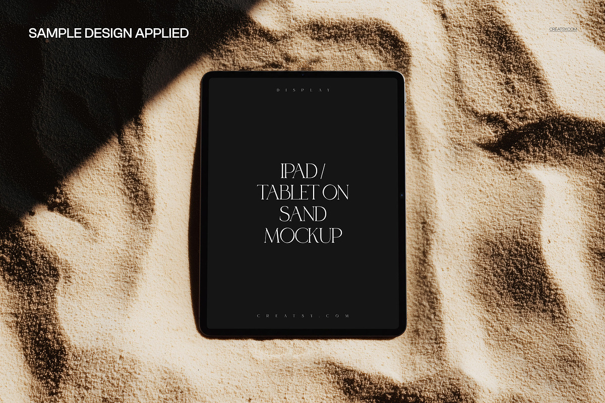 iPad Pro on Sand Mockup Set, an iPad Mockup by creatsy5 (Photo 4 of 6)