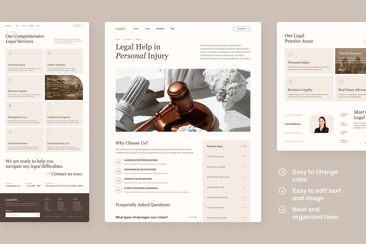 LegaLite - Law Firm Website, an UI Kit Template by peterdraw (Photo 3 of 5)