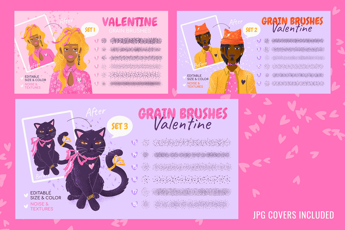Valentine: 18 Illustrator Brushes, a Brush Add-On by IuliiaSavko (Photo 11 of 11)