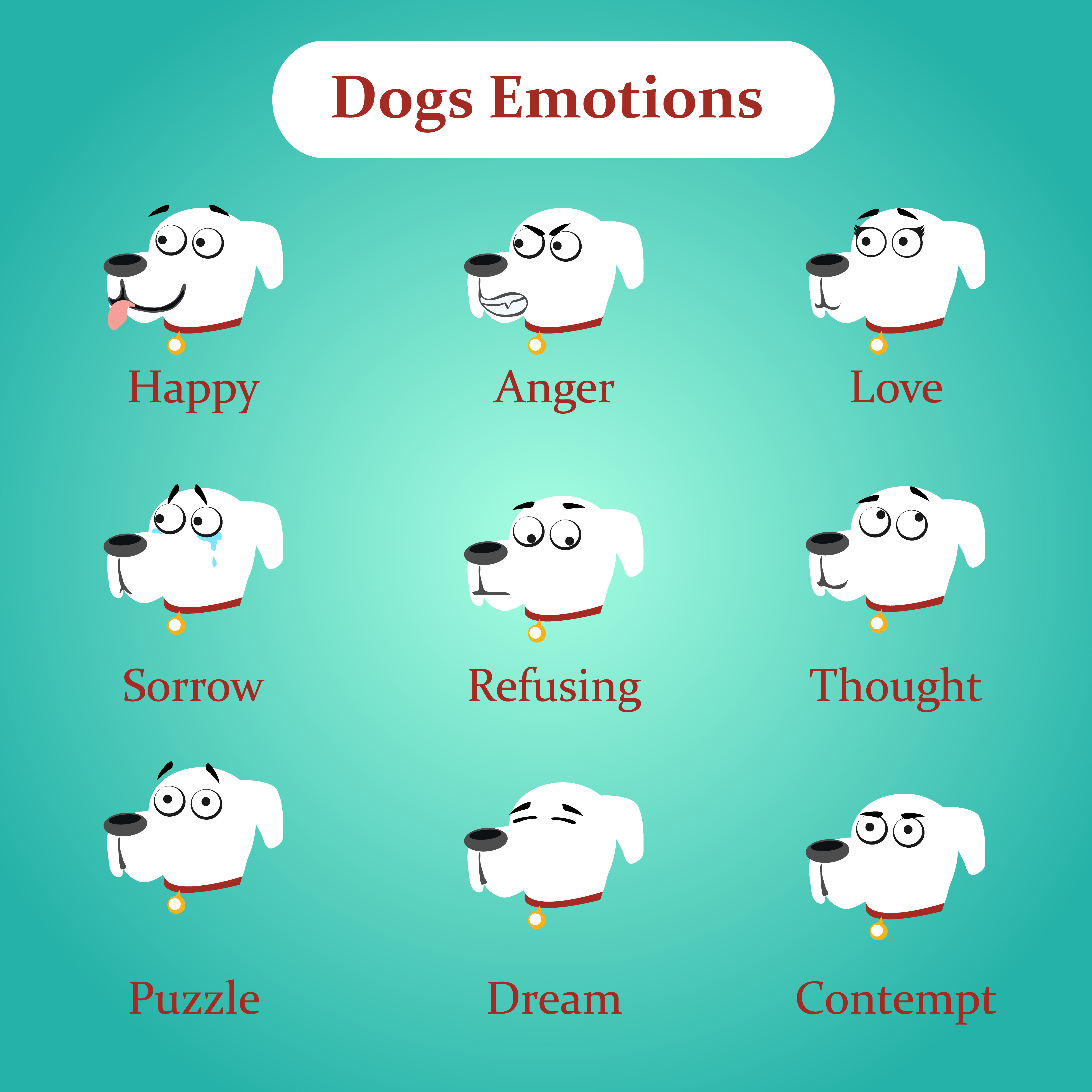 Dog emotions and other icons | Animal Illustrations ~ Creative Market