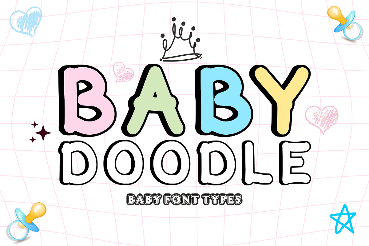 Baby Doodle – Cute & Playful Font, a Font by KiddoGlyphs Studio (Photo 1 of 5)