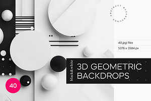 Black&White 3D Geometric Backdrops, an Abstract Photo by Lumeno