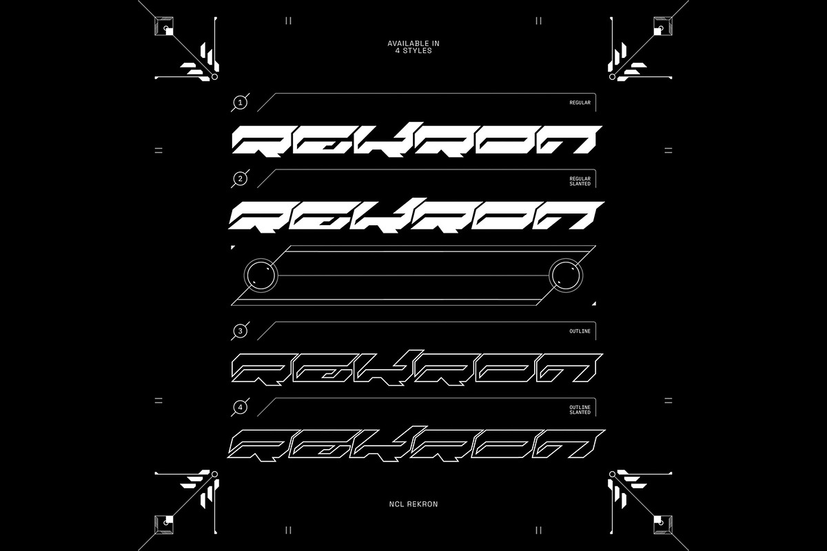 NCL REKRON - Y2K Futuristic Font, a Sans Serif Font by Enxyclo Studio (Photo 7 of 12)