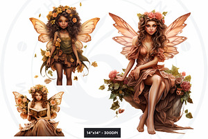 Boho Peachy Fairies PNG Clipart