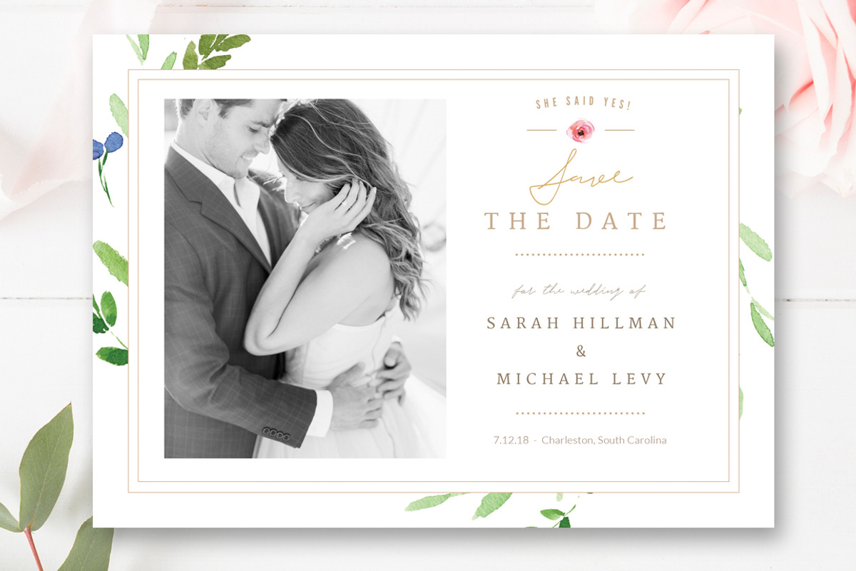 Save the Date Photo Card PSD, an Invitation Template by By Stephanie Design (Photo 5 of 7)