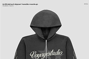 Unfinished zipper hoodie mockup, a Hoody Mockup by Voyage Studio (Thumbnail 2 of 3)