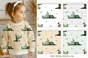 Crocodile Dreams Patterns & Clipart, an Animal Illustration by GoldmoonUA (Thumbnail 2 of 5)