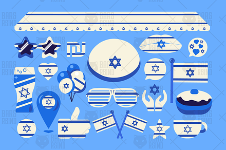 Israel Flat Set, a Decorative Illustration by barsrsind