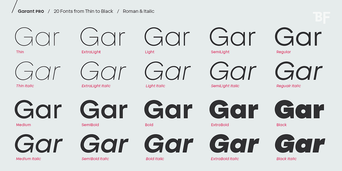 BF Garant Pro, a Sans Serif Font by BrassFonts (Photo 6 of 12)