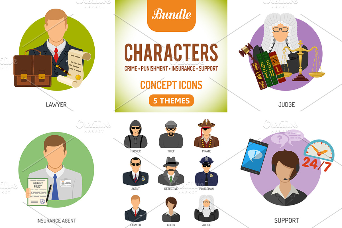 Characters Concept Icons, an Outline Icon by TAlex (Photo 1 of 6)
