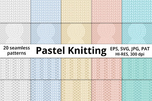 Pastel Knitting Seamless Patterns