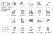 105 Medical and Healthcare Icons, an Icon by Flat Icons (Thumbnail 1 of 8)