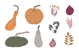 FALL DOODLES. EPS, PNG.