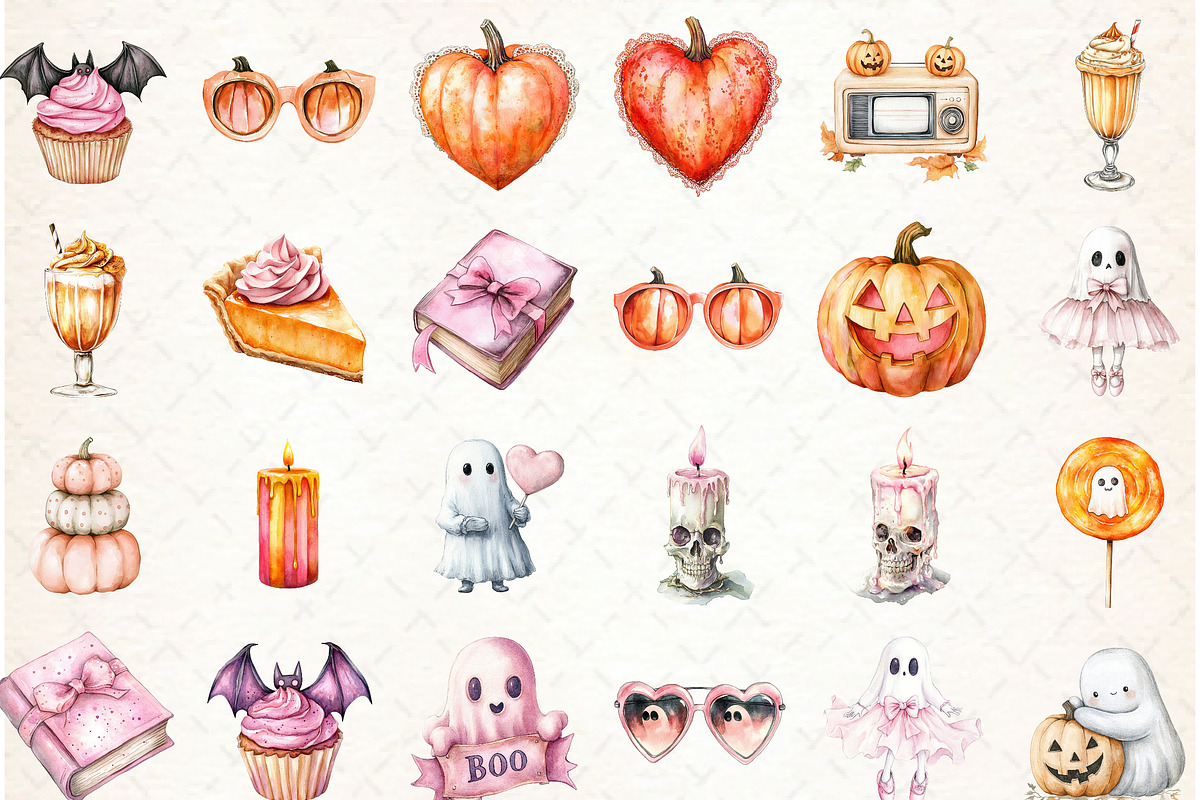 Retro Fall Png, Fall, Halloween Clip, an Illustration by Libby Wishes (Photo 3 of 10)