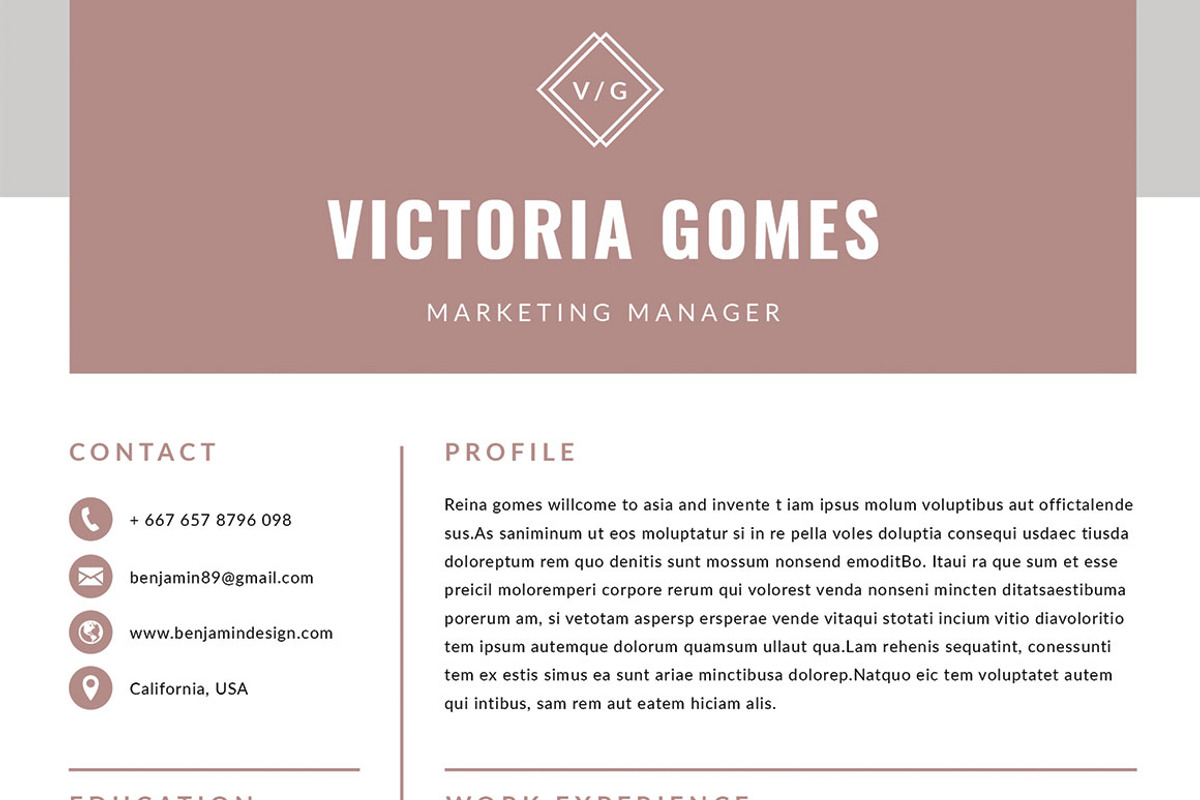 Resume/CV | Victoria, a Resume Template by Symie Design (Photo 4 of 7)