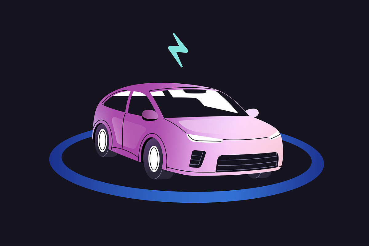 Electric cars, charging stations set, a Transportation Illustration by PaperTrident (Photo 7 of 11)