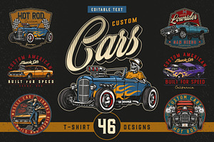 46 Custom cars t-shirt designs, a Branding & Logo Template by DGIM studio