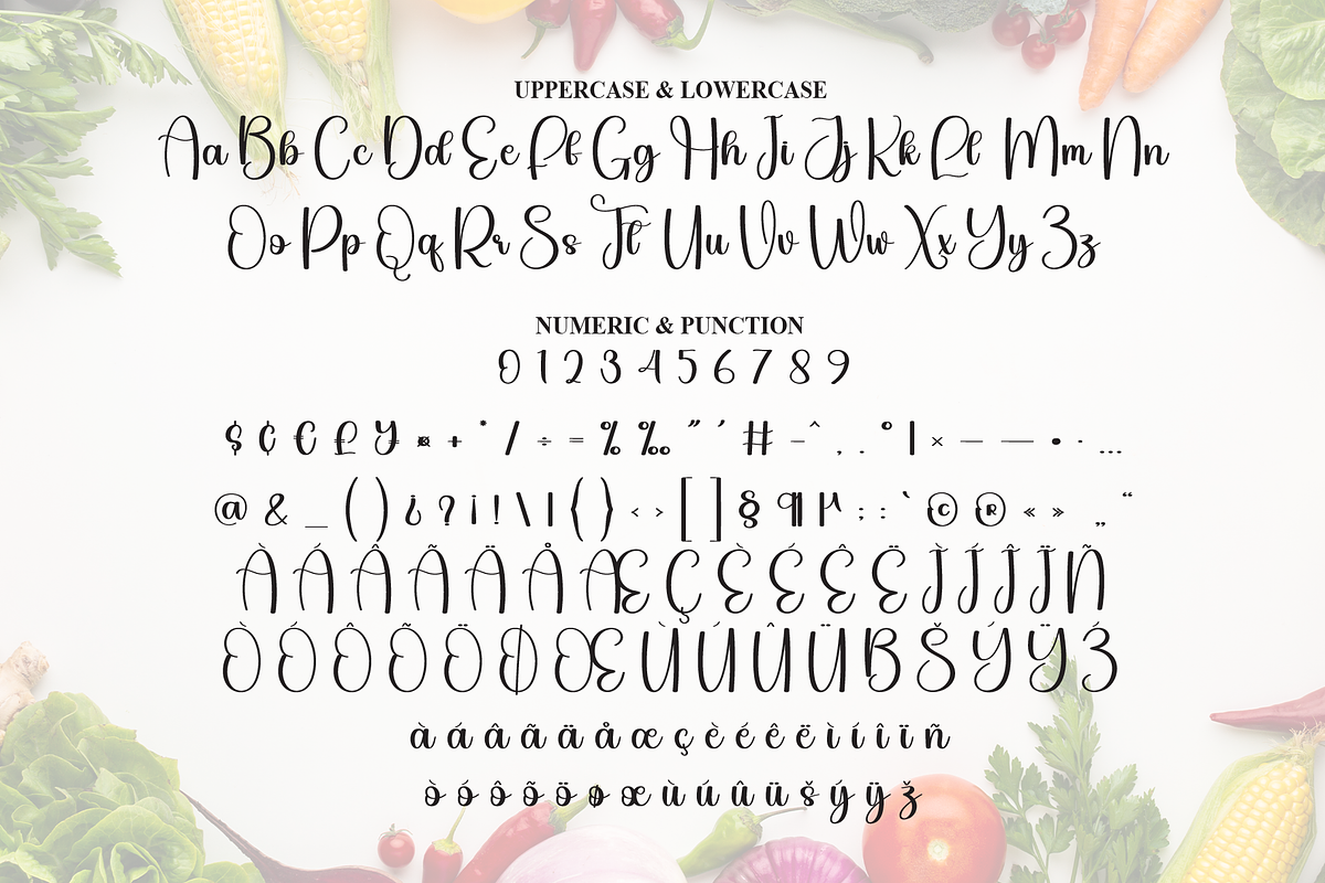 Vegetable | Script Font, a Handwritten Font by Scratchones (Photo 7 of 9)