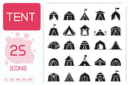 Camping Tent Teepee Tent Icons Set, a Solid Icon by Designfour (Thumbnail 1 of 7)