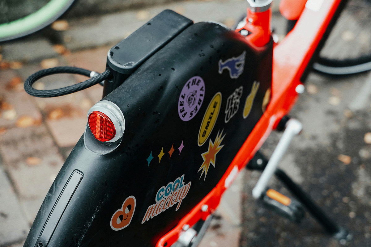 Bike Stickers Creation Mockups, a Mockup by Luuqas Design (Photo 4 of 6)
