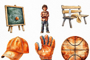 Watercolor Basketball Clipart Bundle, an Illustration by Craft Nest (Thumbnail 3 of 6)