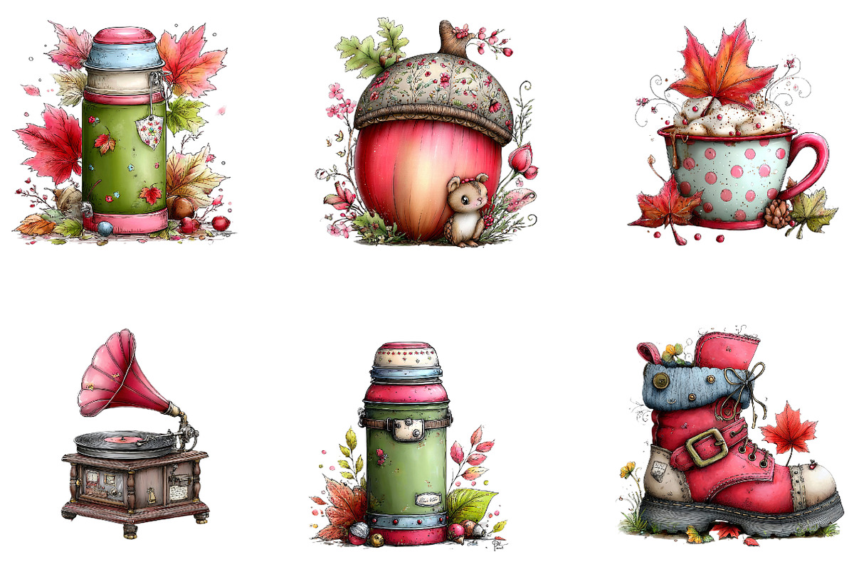 Cozy Autumn Essentials Clipart B., a Seasonal Illustration by CreationArt (Photo 2 of 5)