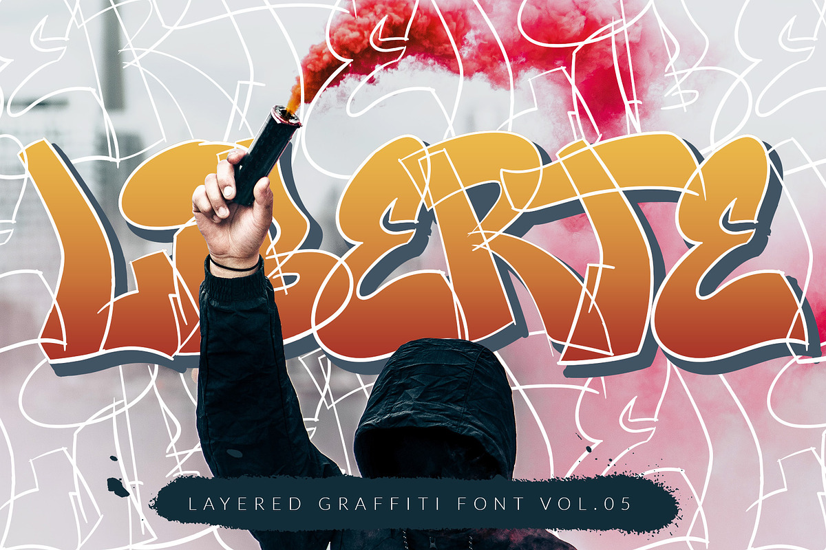 Sketch Flow - Layered Graffiti Font, a Blackletter Font by SemutHitam Creative (Photo 2 of 6)