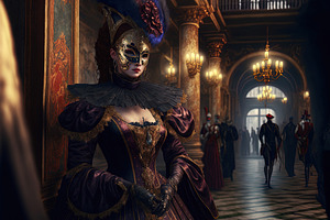 Woman Wearing a venetian mask, a Person Photo by Shootdiem