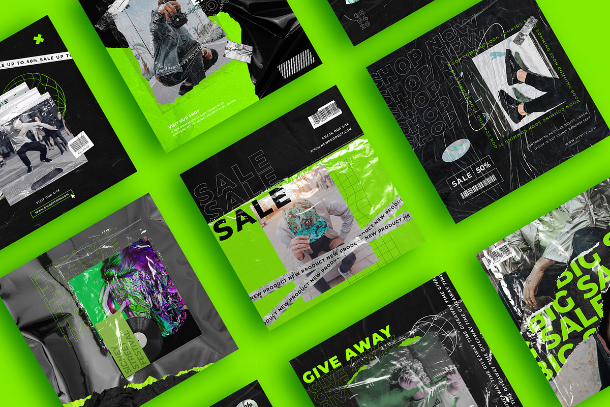PS & CANVA Neon Hype - Social Media, a Social Media Template by Eviory (Photo 5 of 19)
