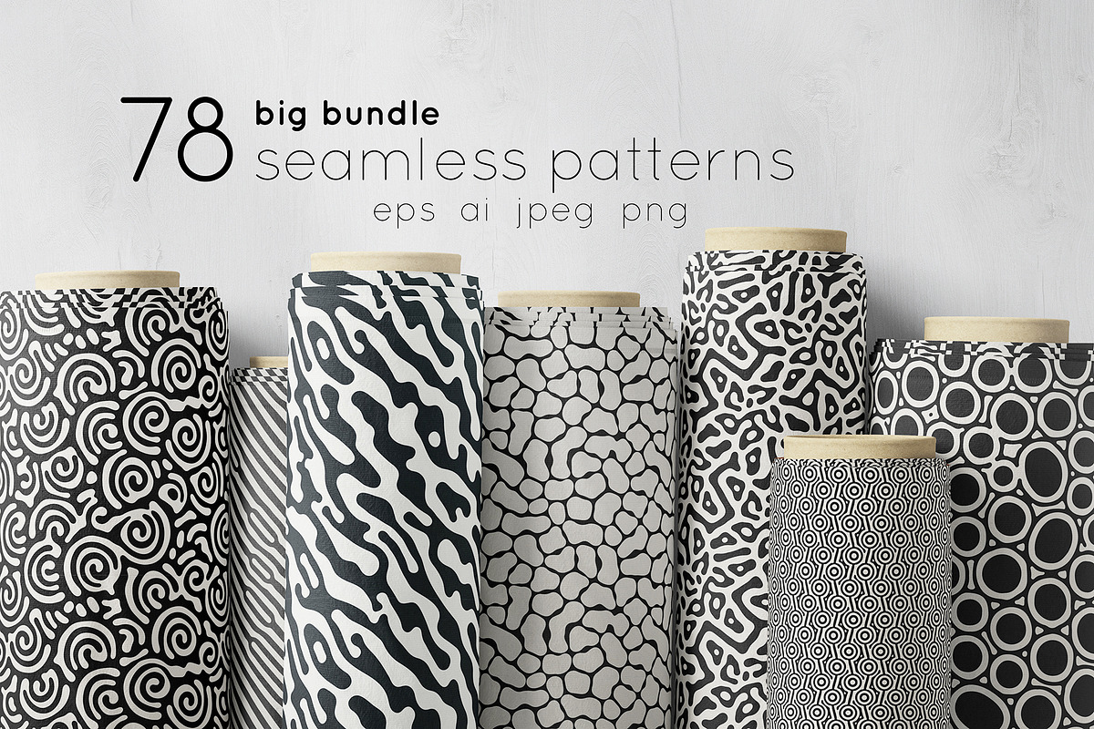 Big Bundle: 78 Seamless Patterns, a Pattern Graphic by Curly_Pat (Photo 1 of 17)