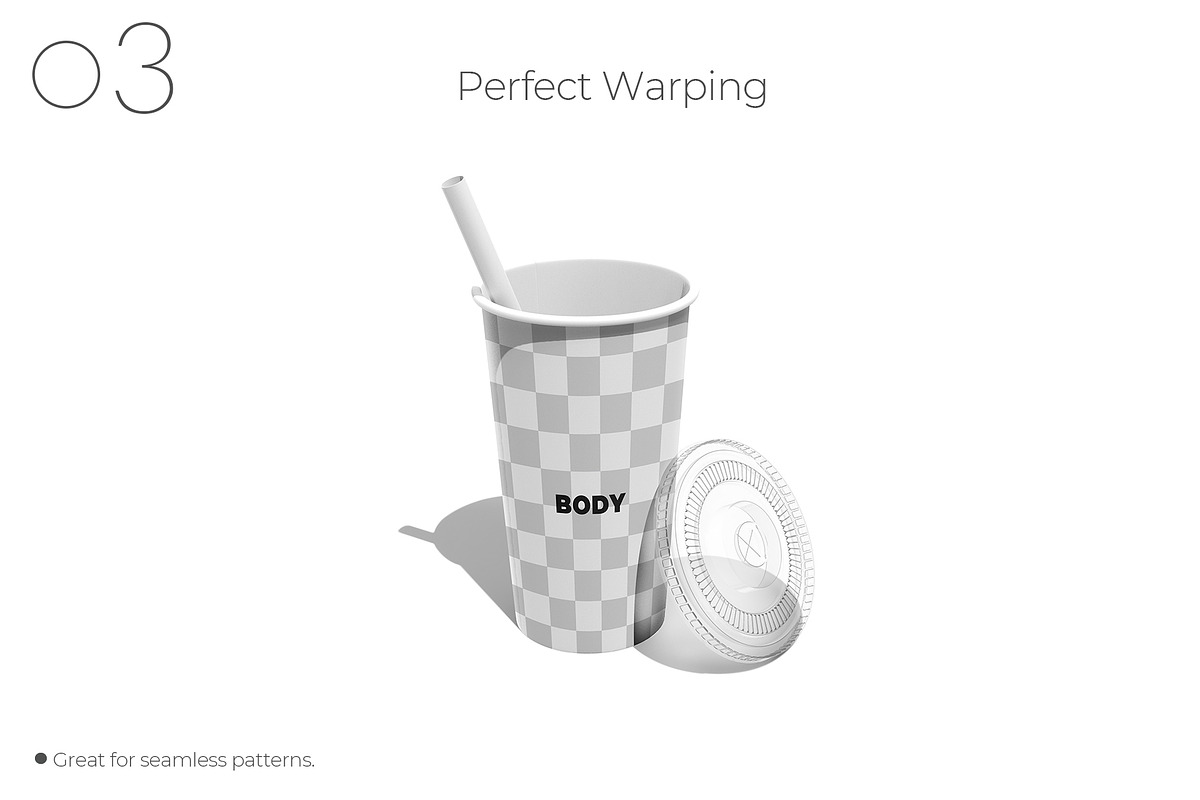 Paper Cup With Straw and Lid Mockup, a Packaging Mockup by Sheikhadesign (Photo 4 of 11)