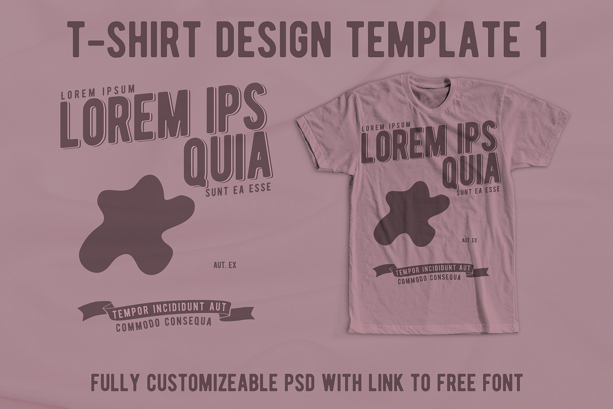 T-Shirt Design Template 1, a Branding & Logo Template by CJR Designs (Photo 1 of 2)
