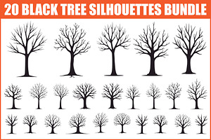 Black Tree Silhouette Bundle, an Illustration by BIPLOB EXPERT