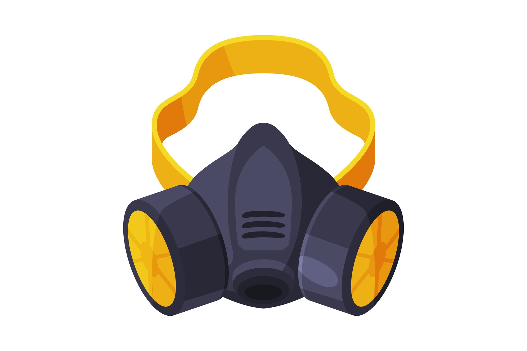 Gas Mask, Respirator With Filters by Topvectors | Creative Market