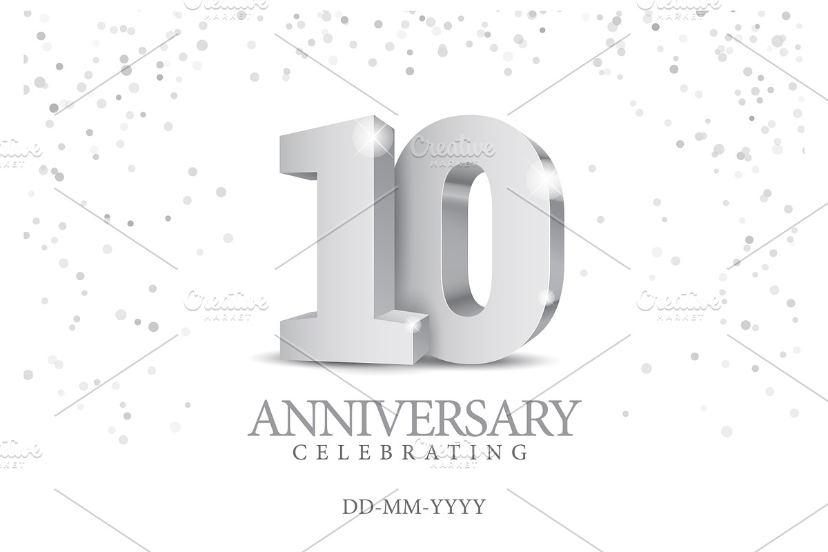 Anniversary 10. silver 3d numbers, a Decorative Illustration by Sunny (Photo 1 of 2)