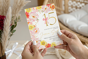 Bright Floral Quinceanera Invitation, a Templates & Theme by VeliusCreativeStudio (Thumbnail 3 of 3)